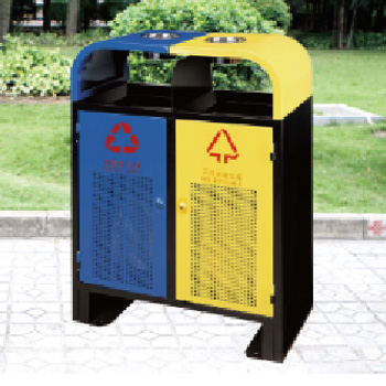 戶外三分類環保垃圾桶 果皮箱 不銹鋼 圓形 方形 10