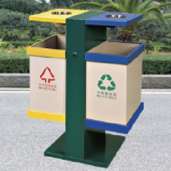 戶外三分類環保垃圾桶 果皮箱 不銹鋼 圓形 方形 12