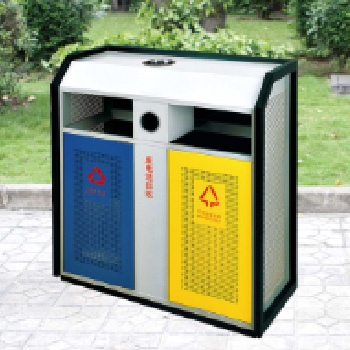 戶外三分類環(huán)保垃圾桶 果皮箱 不銹鋼 圓形 方形 13