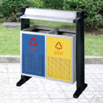 戶外三分類環保垃圾桶 果皮箱 不銹鋼 圓形 方形 14