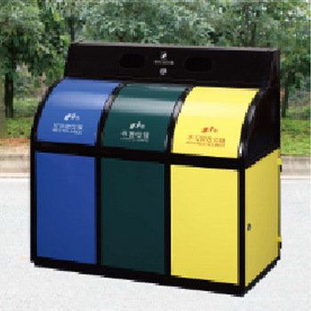 戶外三分類環保垃圾桶 果皮箱 不銹鋼 圓形 方形 01