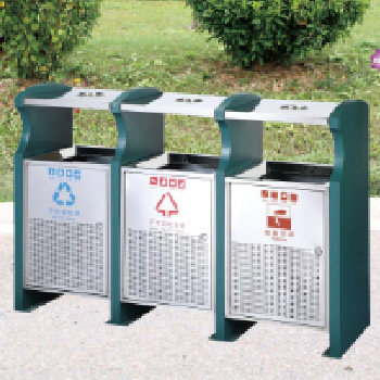 戶外三分類環保垃圾桶 果皮箱 不銹鋼 圓形 方形 02