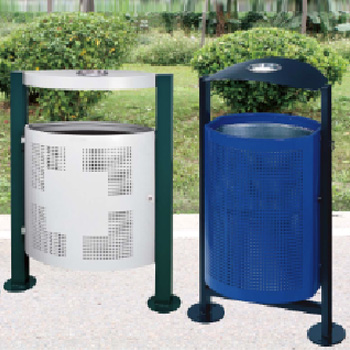 戶外三分類環保垃圾桶 果皮箱 不銹鋼 圓形 方形 03