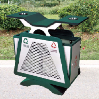 戶外三分類環保垃圾桶 果皮箱 不銹鋼 圓形 方形 07