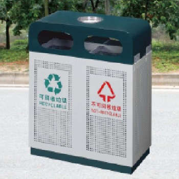 戶外三分類環保垃圾桶 果皮箱 不銹鋼 圓形 方形 09